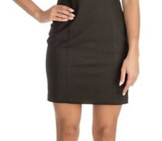 Guess Women's Ribbed Sleeveless V Neck Short Evening Body Con Dress Black Size 0