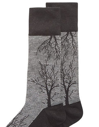 Alfani Men's Tree-Branch Printed Socks  Black Size Regular