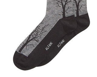 Alfani Men's Tree-Branch Printed Socks  Black Size Regular