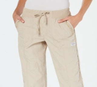 Calvin Klein Women's Capri Roll Tab Performance Pants Brown Size Small