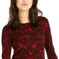 Michael Kors Women's Lace Print Sweater Red -Size L