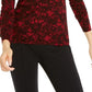 Michael Kors Women's Lace Print Sweater Red -Size L