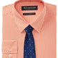 Nick Graham Men's Slim-Fit Stretch Easy-Care Mini Gingham Dress Shirt & Ground Pin Dot Tie Set Orange Size M