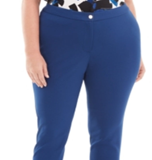 Calvin Klein Women's Plus Skinny Ankle Pants Blue Size 20W