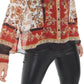 INC International Concepts Women's  Scarf-Print Blouse  Red Size 2XL