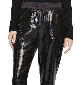 Sanctuary Women's Sequined Evening Straight Leg Pants Black Size Medium