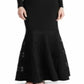 Ralph Lauren Women's Lace Trim Surplice Clevella Formal Dress Black Size 14