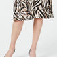 Kasper Women's Animal Print a Line Skirt Brown Size Petite S