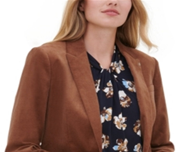 Tommy Hilfiger Corduroy Single-Button Blazer Brown Size 0