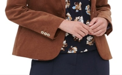 Tommy Hilfiger Corduroy Single-Button Blazer Brown Size 0