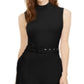 INC International Concepts Women's Belted MIDI Sweater Dress Black Size Large