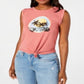 Roxy Juniors' Tie-Front Graphic-Print T-Shirt  Pink Size M