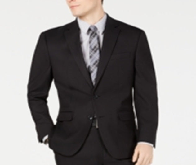Club Room Men's Classic Fit Stretch Pindot Suit Black Size 43