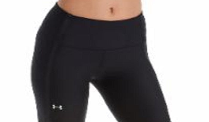 Under Armour Women's HeatGear Shine Ankle Crop Compression Tights Black Size Large