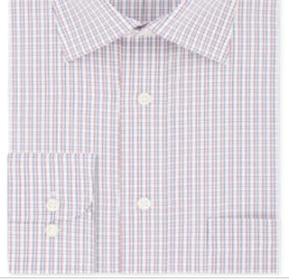 Eagle Men's Classic Regular Fit Non Iron Stretch Collar Check Dress Shirt Red Size 32X33