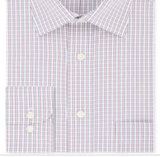 Eagle Men's Classic Regular Fit Non Iron Stretch Collar Check Dress Shirt Red Size 34X35