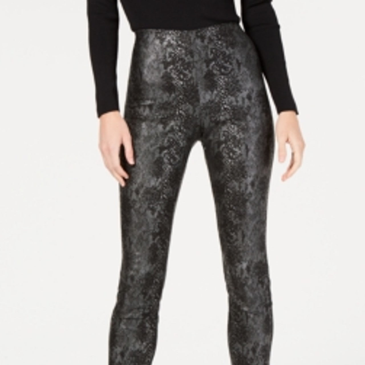 Inc Snake-Print Skinny Pants Black Size 0