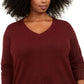 Karen Scott Women's V Neck Sweater Red Size 1X