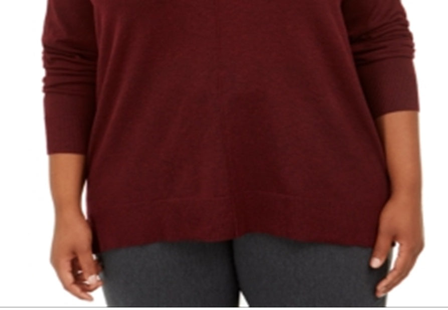 Karen Scott Women's V Neck Sweater Red Size 1X