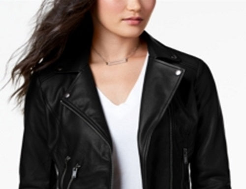 Coffee Shop Women's Motorcycle Coat Black Size X-Small