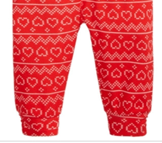 First Impressions Baby Girl's Fair Isle Print Cotton Jogger Pants Red Size 0-3 Months