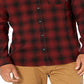 Quiksilver Men's Check Long Sleeve Button Down Shirt Red Size Large