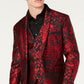 INC International Concepts Men's Slim Fit Animal Print Blazer Red Size X-Small