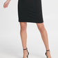 DKNY Women's Long Sleeve V Neck Above the Knee Sheath Party Dress Black Size 10