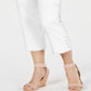 JM Collection Women's Button Hem Capri Pants White Size Petite Small