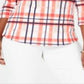Charter Club Women's Cotton Petite Laid Boat Neck Top Coral Size Petite S