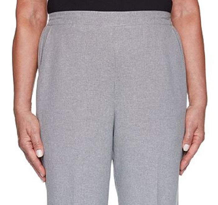 Alfred Dunner Women's Riverside Drive Pull on Pants Gray Size 10Petite