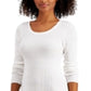 Style & Co Women's Ribbed Sweater Dress White Size Large