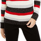 Charter Club Women's Striped Sweater Black Size Petite L