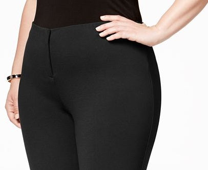 Alfani Women's Plus Hollywood Skinny Ponte Pants Black Size 14W