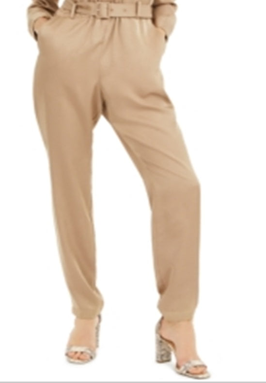 INC International Concepts Women's Button Front Jumpsuit Brown Size 4 Petite