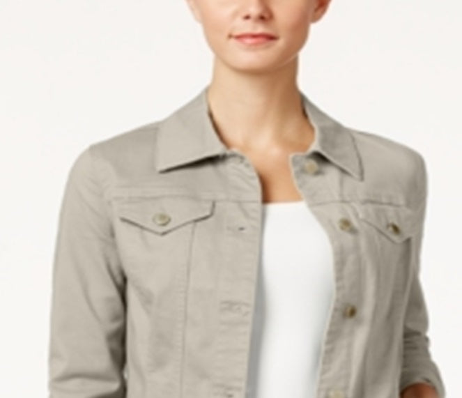 Charter Club Women's Denim Jacket Brown Size Large