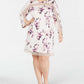 Alfani Women's Plus Size Illusion-Trim Shift Mauve Combo 16W