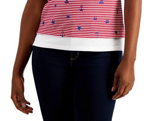 Karen Scott Women's Sailor T-Shirt Red Size Petite Small