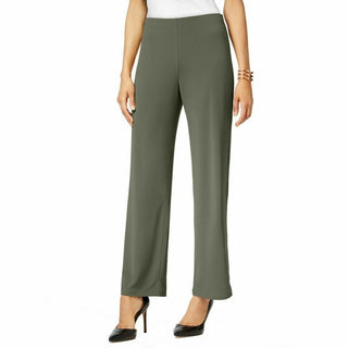 Alfani Women's Knit Wide Leg Pant -Green Size Petite X-Large