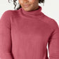Karen Scott Women's Ribbed Solid Long Sleeve Turtle Neck Blouse Sweater Pink Size Petite X-Large