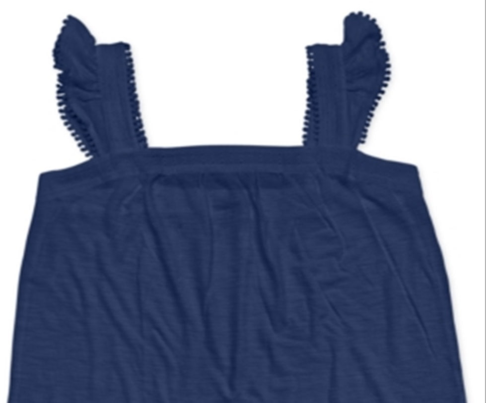 Style & Co Women's Plus Ruffle Trim Tank Blue Size 1X