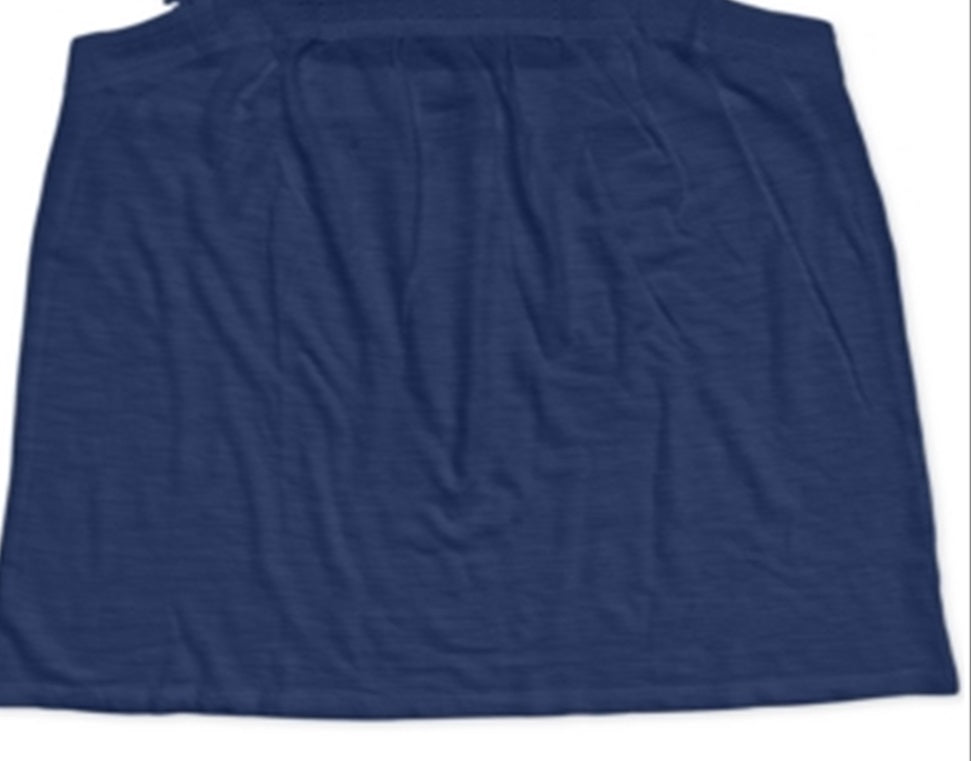 Style & Co Women's Plus Ruffle Trim Tank Blue Size 1X