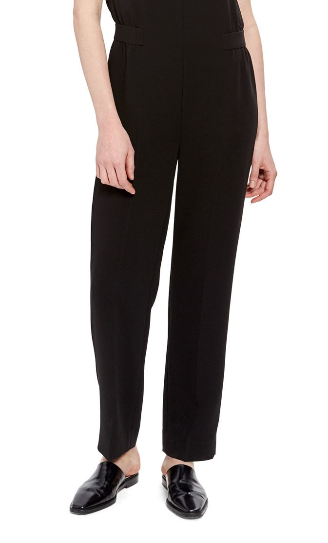 Theory Women's Shirred Crepe Jumpsuit Black Size 2