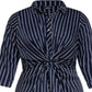 City Chic Women's Twist Stripe Dress Blue Size 18W