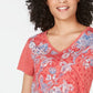 Style & Co Women's Graphic Print T-Shirt Red Size Petite Large