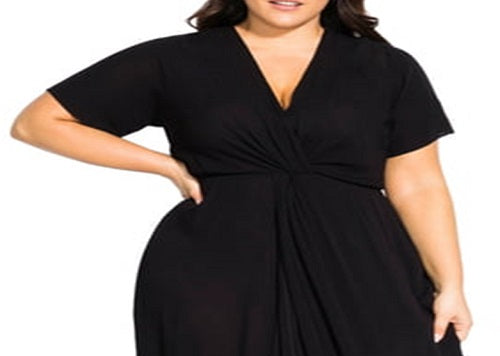 City Chic Women's MAXI KNOT FRONT DRESS Blue Size X-Small