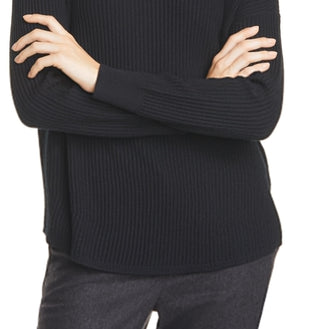 Eileen Fisher Women's Merino Wool Cowl Neck Pullover Sweater Black Size Large