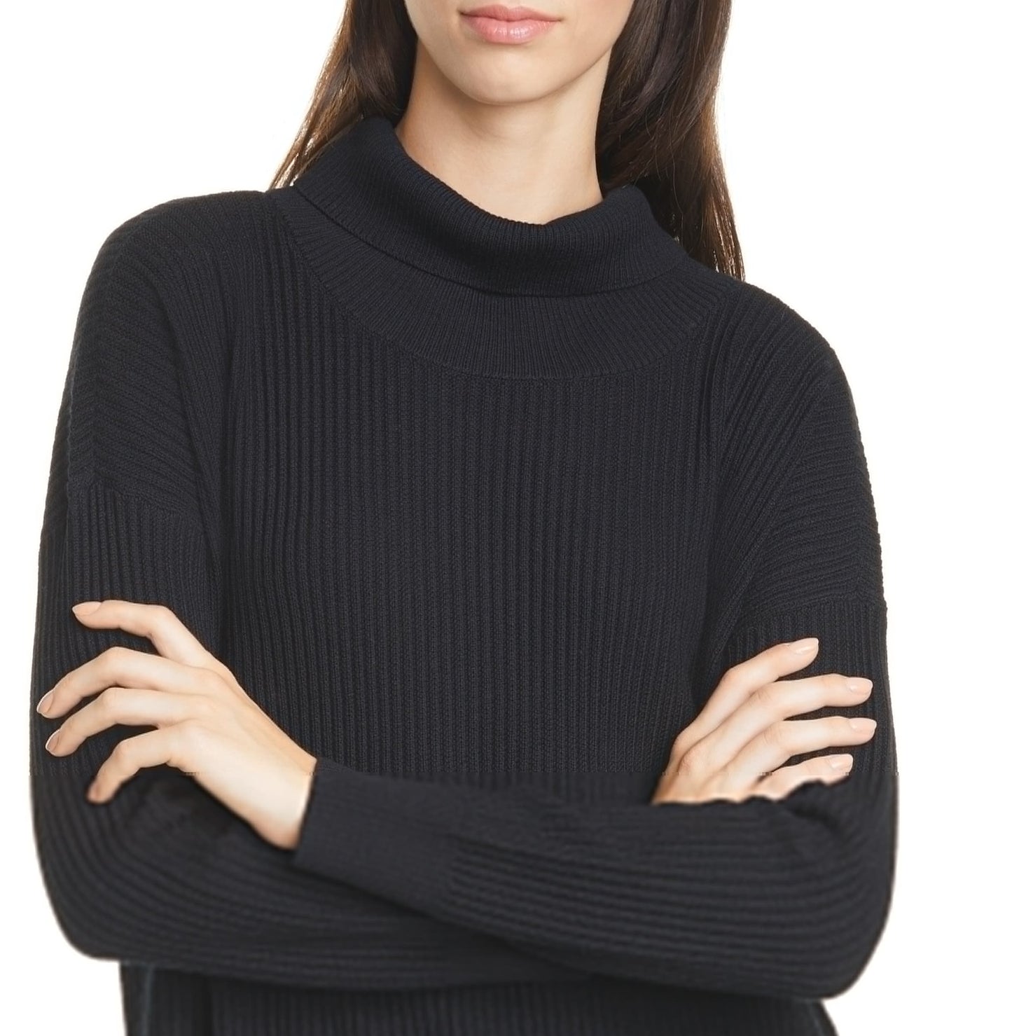 Eileen Fisher Women's Merino Wool Cowl Neck Pullover Sweater Black Size Large