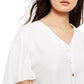 Alfani Women's Flutter-Sleeve Top  White Size Large