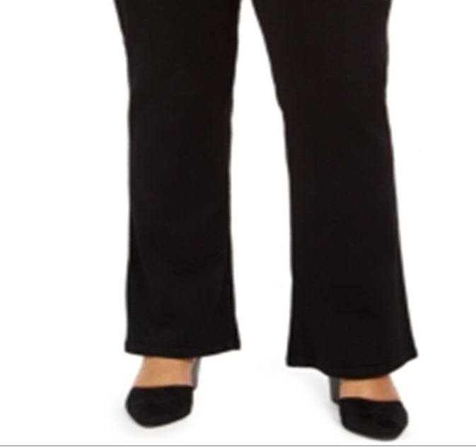 Style & Co Women's Plus Ella Pull on Bootcut Jeans Black Size 14W